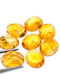 Citrine 8x10mm rose cut -AAA Quality Citrine Oval rose cut - Natural Citrine gemstone- Pack of 5 Pieces