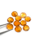 9mm Citrine Rose cut cabs,- AAA Quality Citrine round rose cut - Natural gemstone- Pack of 2 Pieces