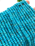 5 mm Turquoise Roundel Beads - AAA Quality - Origin America- Length 40 cm - Natural Turquoise Rondelle Beads