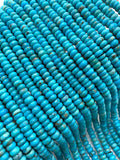 5 mm Turquoise Roundel Beads - AAA Quality - Origin America- Length 40 cm - Natural Turquoise Rondelle Beads