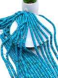 5 mm Turquoise Roundel Beads - AAA Quality - Origin America- Length 40 cm - Natural Turquoise Rondelle Beads