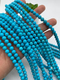 6 mm Turquoise Round Beads- AAA Quality- Origin America - Length 40 cm - Natural Turquoise Beads