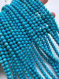 6 mm Turquoise Round Beads- AAA Quality- Origin America - Length 40 cm - Natural Turquoise Beads