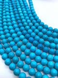 8 mm Turquoise Round Beads- AAA Quality- Origin America - Length 40 cm - Natural Sleeping Beauty Turquoise Beads