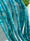 4 mm Turquoise Heishi Beads- AAA Quality - Length 40 cm - American Turquoise - Natural Turquoise Beads