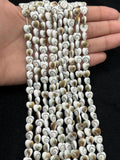 Shiva Shell Heart shape Beads - 8mm Size • AAA Quality• Length 40 cm • Shiva Shell heart Beads • Shiva Shell Beads