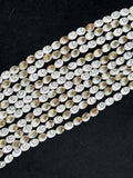Shiva Shell Oval shape Beads - 7X9mm Size • AAA Quality• Length 40 cm • Shiva Shell oval Beads • Shiva Shell Beads