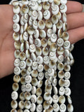 Shiva Shell Oval shape Beads - 7X9mm Size • AAA Quality• Length 40 cm • Shiva Shell oval Beads • Shiva Shell Beads