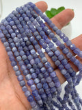 5mm Tanzanite Faceted Cube Beads - Length 39 cm - AA Quality- Natural Tanzanite Cube Beads