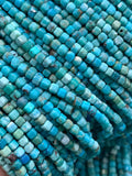 2mm Turquoise Faceted Cube Beads - Length 39 cm -AAA Quality - Natural Turquoise Cube
