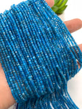 2 mm Neon Apatite Faceted Cube Beads - Length 40 cm - Natural Apatite Box Beads