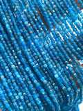 2 mm Neon Apatite Faceted Cube Beads - Length 40 cm - Natural Apatite Box Beads