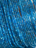 2 mm Neon Apatite Faceted Cube Beads - Length 40 cm - Natural Apatite Box Beads