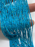 1x1 mm Turquoise Cylindrical Beads - Length 38 cm - AAA Quality - Natural Turquoise Beads