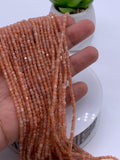 2mm Sunstone Faceted Cube Beads - AAA Quality - 39 cm Length - Natural sunstone Dice Square Beads