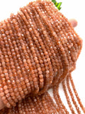 4mm Sunstone Faceted Cube Beads - AAA Quality - 39 cm Length - Natural sunstone Dice Square Beads