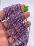 2.5mm Lepidolite Faceted Cube beads - AAA Quality - Length 39 cm - Natural Lepidolite Dice Square Beads