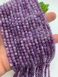 4mm Lepidolite Faceted Cube beads - AAA Quality - Length 39 cm - Natural Lepidolite Dice Square Beads