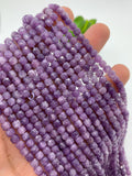 4mm Lepidolite Faceted Cube beads - AAA Quality - Length 39 cm - Natural Lepidolite Dice Square Beads