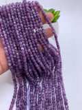 4mm Lepidolite Faceted Cube beads - AAA Quality - Length 39 cm - Natural Lepidolite Dice Square Beads