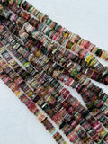Multi Tourmaline Heishi 5mm, Natural Tourmaline, Origin Africa, Tourmaline flat slice shape . Length 16"
