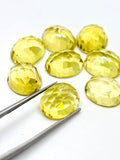 Lemon Quartz 10x12MM Round rose cut- Pack of 4 Piece - AAA Quality - loose gemstone, , Lemon Quartz.