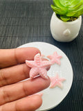 25x25mm Queen Conch Shell Carving Starfish Cabs • Pack of 1 Pc • AAA Quality • Flat Back • Queen Conch Carving Saline Starfish Cabochons