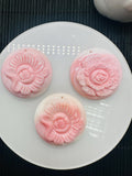 35 mm Queen Conch Shell Carving Flower Cabs • Pack of 1 Pc • AAA Quality • Flat Back • Queen Conch Carving Cabochons