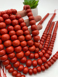 Coral Rondelle beads 10 to 18mm size - Length 45 cm - Dyed Color Coral Roundel beads