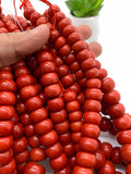 Coral Rondelle beads 10 to 18mm size - Length 45 cm - Dyed Color Coral Roundel beads