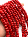 Coral Irregular Rondelle beads 8-12 size - Length 40 cm - Dyed Color Coral Roundel beads