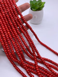 Coral Rondelle beads 6 mm size - Length 40 cm - Dyed Color Coral Roundel beads