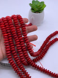 Coral Rondelle beads 9-10 mm size - Length 40 cm - Dyed Color Coral Roundel beads