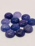 10mm Tanzanite Cabochon Round Calibrated Size -4A Quality Natural Tanzanite Cabs- Medium Blue Color Tanzanites (Pack of 1 Pcs)