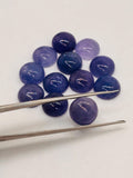 10mm Tanzanite Cabochon Round Calibrated Size -4A Quality Natural Tanzanite Cabs- Medium Blue Color Tanzanites (Pack of 1 Pcs)