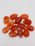 Sunstone Cabochon 8X12 mm -Pack of 2 Pieces -AAA Quality cabs- Sunstone Pear Cabochon -Natural Sunstone Cabs