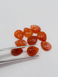 Sunstone Cabochon 8X10 mm -Pack of 2 Pieces -AAA Quality cabs- Sunstone Pear Cabochon -Natural Sunstone Cabs