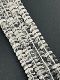 Crystal Roundel Beads • 10mm Size • Length 14 Inch • 100% Natural Clear Crystal Beads • AAA Quality