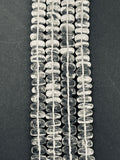 Crystal Roundel Beads • 10mm Size • Length 14 Inch • 100% Natural Clear Crystal Beads • AAA Quality