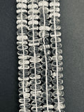 Crystal Roundel Beads • 10mm Size • Length 14 Inch • 100% Natural Clear Crystal Beads • AAA Quality