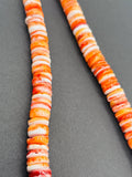 Spiny Shell Oyster heishi Beads • 10-17mm Size • 40 cm length • AAA Quality • Natural Shell • Spiny Orange Shell