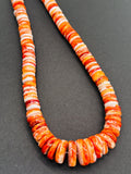 Spiny Shell Oyster heishi Beads • 10-17mm Size • 40 cm length • AAA Quality • Natural Shell • Spiny Orange Shell