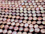 12MM Freshwater Pink Pearl Smooth Coin AAA Quality -Natural Pearl Coin shape , length 16" - Very Fine Quality- Pink Pearl Coins
