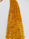 Citrine Crystal Roundel Beads • 12mm Size • Length 14 • Crystal coating in citrine color• AAA Quality