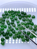 Jade Heart Cabs - 5 mm Size - Pack of 4 Pcs - AAA Quality - Natural Russian Jade Cabochons