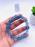 11.5 mm Blue Topaz Bracelet - Code T7 - AAA Quality 7.5 Inch Length - Natural Blue Topaz Round Bracelet