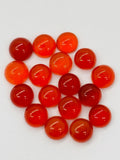 Carnelian 4mm Round cabs, orange carnelian cabochons, pack of 8 pc