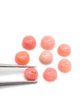 Pink Opal 5MM Round Cabs - Pack of 6 Piece - AAA Quality - Natural Pink Opal Cabochon - Pink Opal Cabs