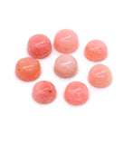 Pink Opal 5MM Round Cabs - Pack of 6 Piece - AAA Quality - Natural Pink Opal Cabochon - Pink Opal Cabs