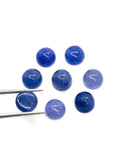 6mm Tanzanite Cabochon Round Calibrated, Natural Tanzanite Cabs- pack of 5 pc